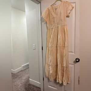 LOFT Cream Maxi Dress